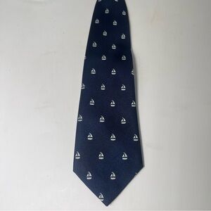 Gymboree child’s Neck Tie Navy‎ with White Sailboats Size 2T-5T